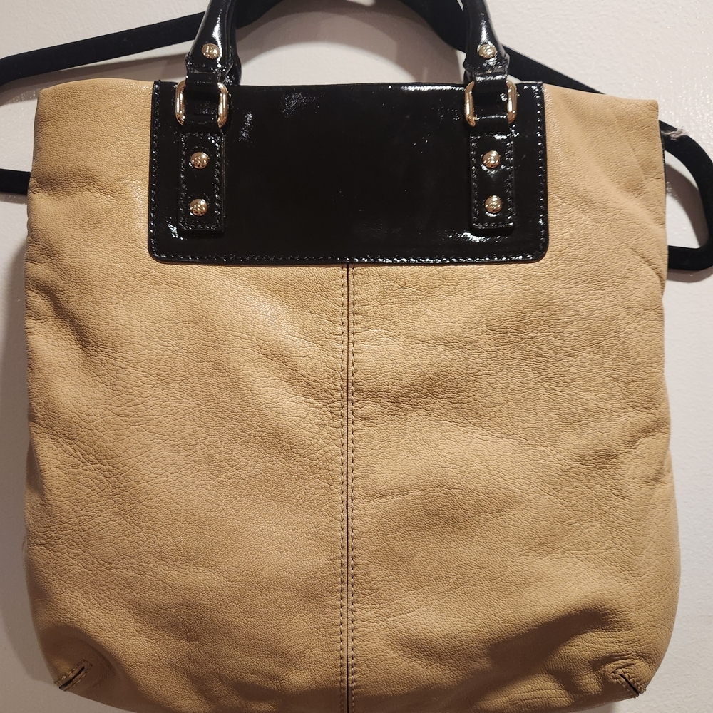 Kate Spade Tan and Black Leather Tote - Picture 4 of 4